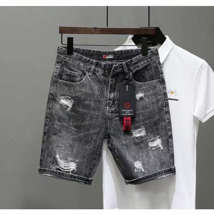 Ripped Jeans Shorts Mens Summer Fashion Brand Used Capris Personalized Beggar Pants Versatile