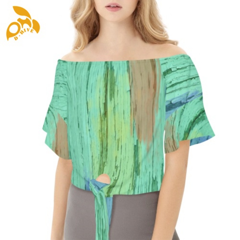 Free Shipping Designer Summer Oversize shirt Customized Tees fashion Women's full-width one-shoulder lace-up short-sleeved T-shirt size XS-3XL
