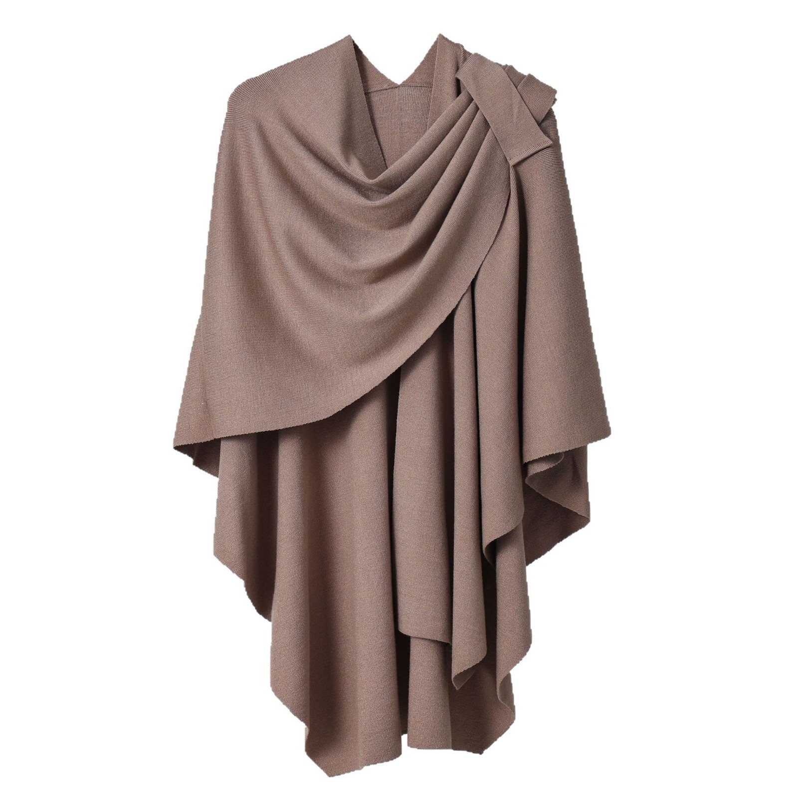 K752 European and American pure color simple side strap shawl knitted shoulder strap high-end fashion new style cloak warm large scarf for women