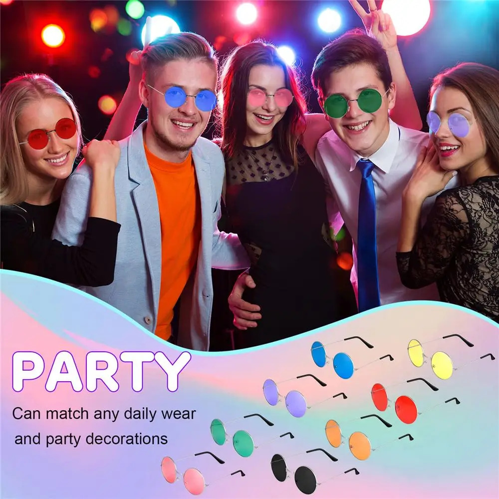 Fashion Retro Round Hippie Sunglasses for Women Men Trendy Punk Glasses Circle Metal UV Protection 250515