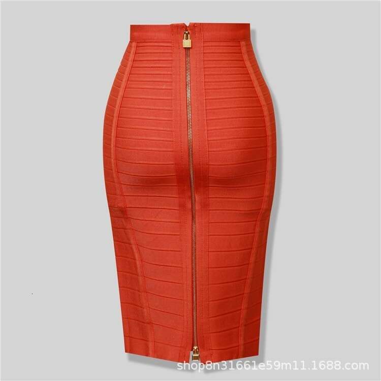Maxi Dress Hot Selling Color Bandaged Short With Striped Zipper Double Opening Sexy High Waisted And Hip Wrapped Skirt KQ
