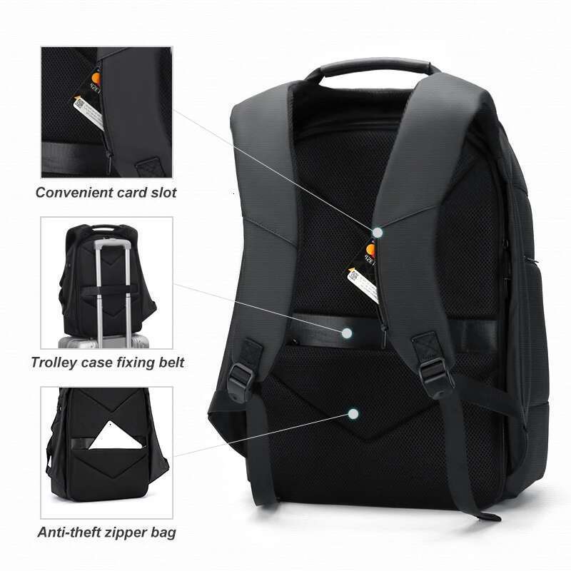Fenruien Waterproof Backpacks USB Charging School Bag Anti-Theft Men Fit 15.6 Inch Laptop Travel Backpack High Capacity