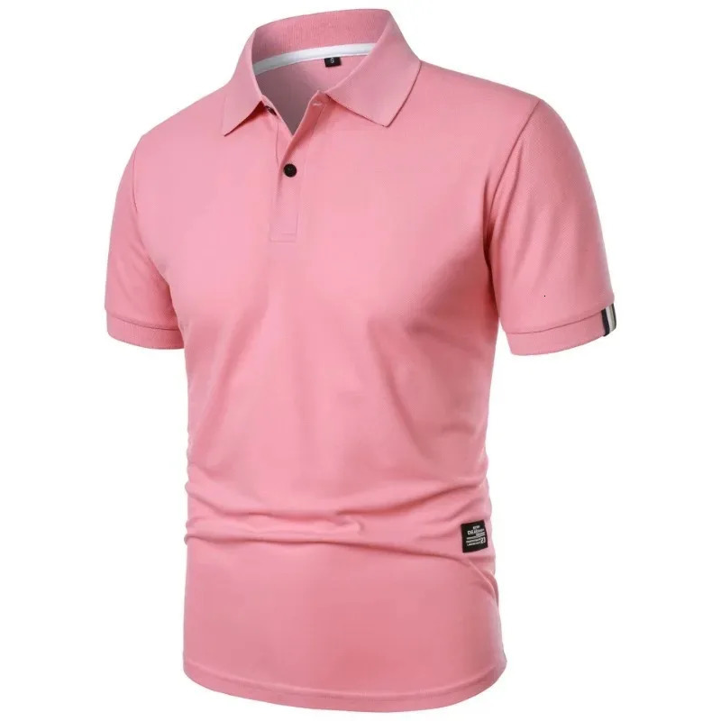 Summer Mens Short Sleeve Polo Shirt Solid Color Breathable Tshirts Lapel Streetwear Lightweight Fitness T Shirts Solid Color Top 250517