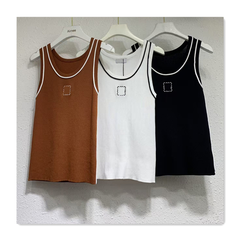 women vest designer camis top summer trendy sleeveless knitted embroidered women top T-shirt high-quality versatile casual sports vest womens tee shirts women tanks
