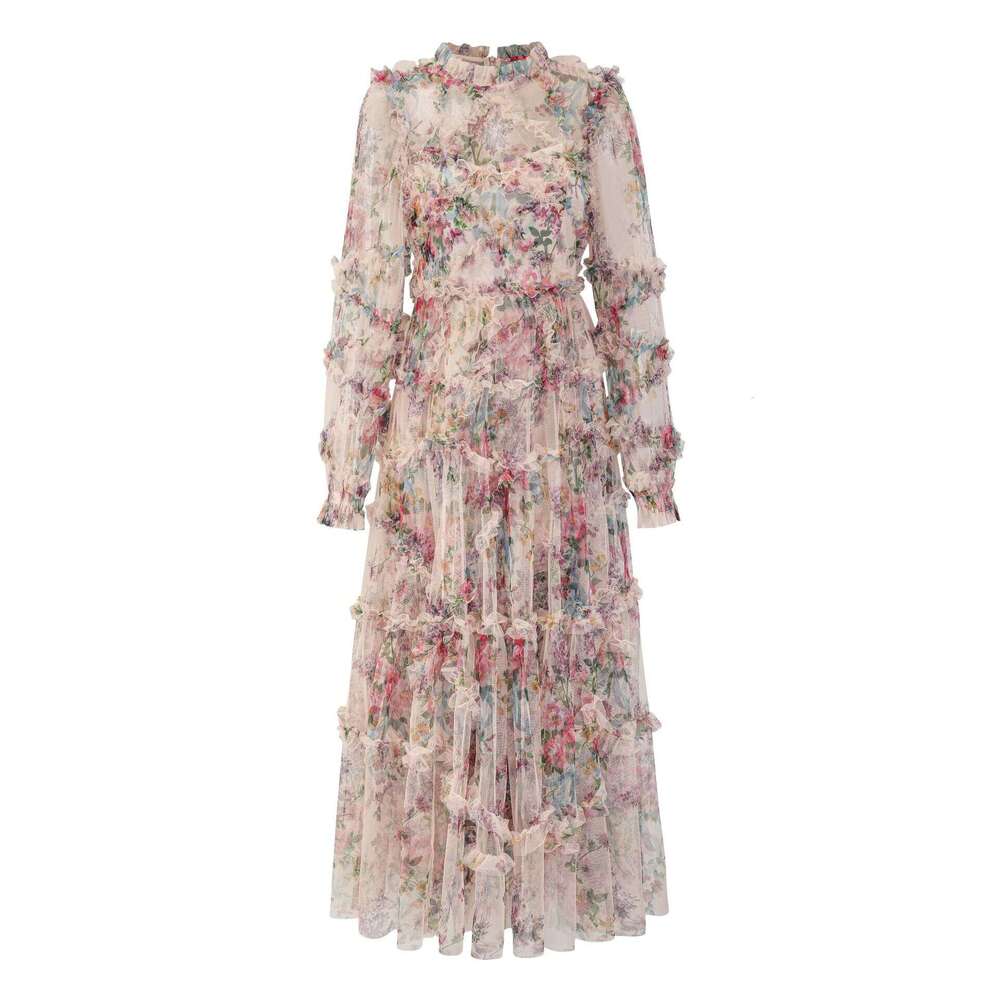 Maxi Dress Floral Spring And Autumn High End Evening French Long Wedding Women S Dress KQ
