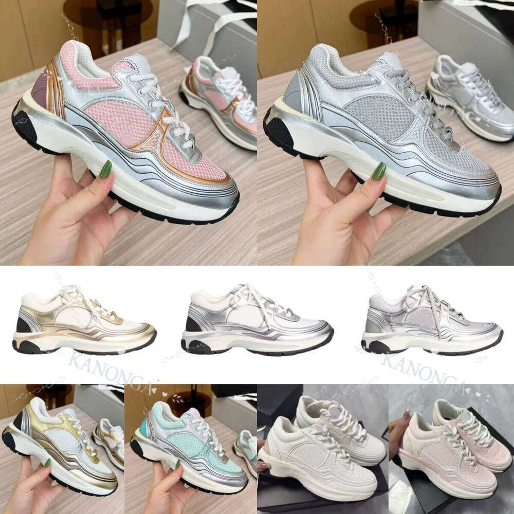 Women Casual Shoes Designer Sneaker Vintage Fashion Flat Calfskin Dhgate Suede Sier White Pink Black Green Gold Platform Shoe Trainers Sneakers Jogging Walking