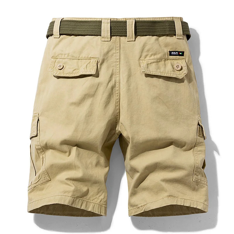 Men Summer Solid Casual Classic Cargo Shorts Men Fashion Cotton Multi-pocket Shorts Men Outwear Breathable Shorts Male 250517