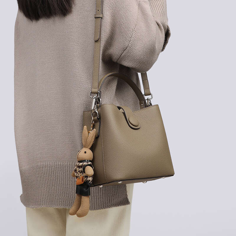 Tote Bag New Bucket Genuine Leather Women S Premium Single Shoulder Crossbody Handheld Small Bag KQ