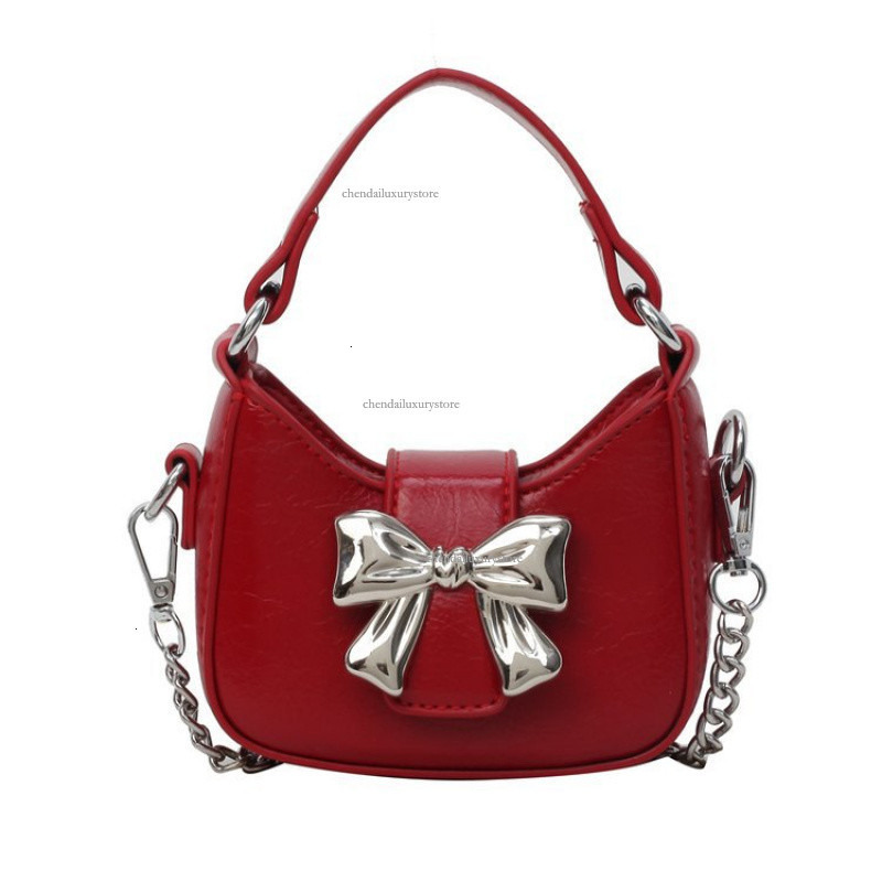 Free Delivery Designer Bag Women's Crossbody Bag New Fashionable Bow Handbag Summer Chain Strap Niche Fan Shoulder Bag Change Phone Bag