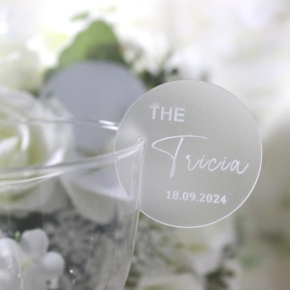 50PCS Personalized Drink Stirrers Acrylic Drink Tags Drink Markers Name Tags Glass Drink Charms Tags Toasting Tags Baby Shower 250515