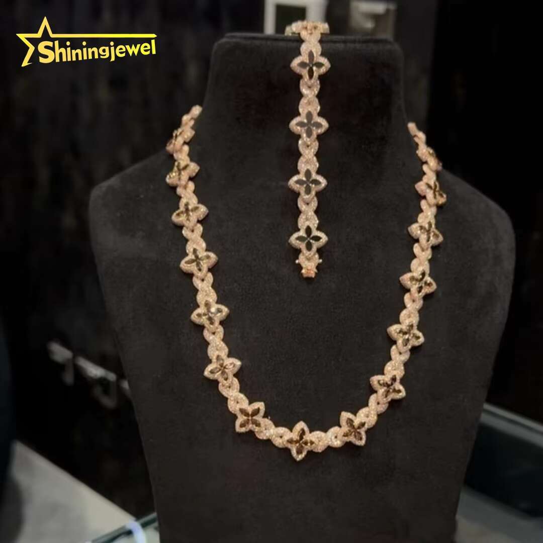 New Luxury Man Rapper Style Jewelry Iced Out 925 Silver Hip Hop VVS1 Moissanite Diamond Infinity Miami Clover Cuban Link Chain