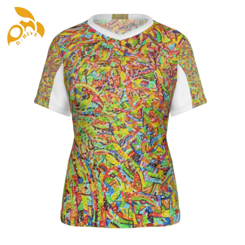 Free Shipping Designer Oversize shirt Customized Tees Women's V-neck short-sleeved full-width T-shirt made of polyester XS-6XL
