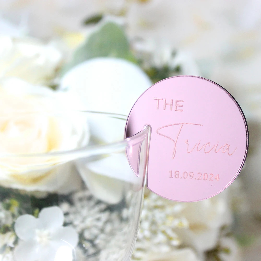 50PCS Personalized Drink Stirrers Acrylic Drink Tags Drink Markers Name Tags Glass Drink Charms Tags Toasting Tags Baby Shower 250515