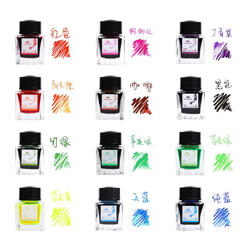 1 Bottles Jinhao 30ml Fountain Pen Ink Cartridge Refill Glass Bottled Pen Non-carbon Ink Fountain Pen Office Supplies Stationery