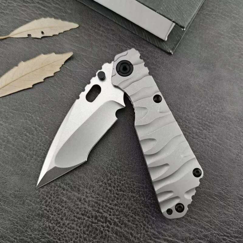 Strider Knife TC4 Titanium Alloy Handle D2 Blade Outdoor Camping Hunting Defense Emergency Sharp Folding Tactical Knives
