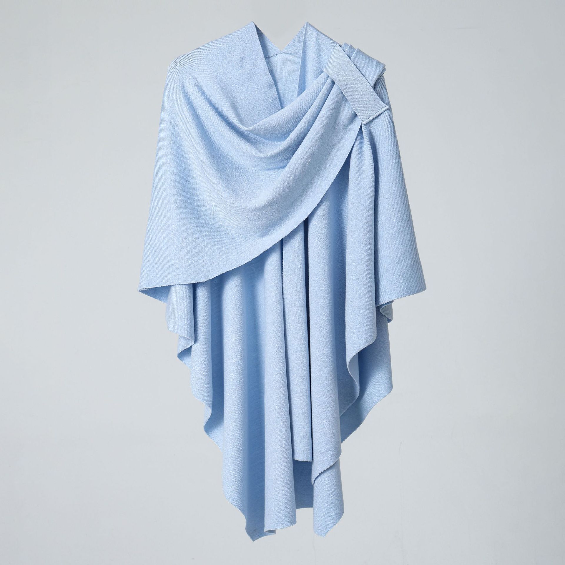 K752 European and American pure color simple side strap shawl knitted shoulder strap high-end fashion new style cloak warm large scarf for women
