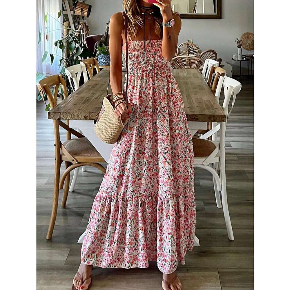 Maxi Dress Spring Summer New Women S Printed Strap Top Dress Formai Dress