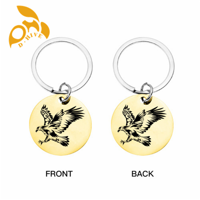 hot sale Stainless steel keychain (double-sided laser engraving) 3x3cm suitable for pet accessories.
