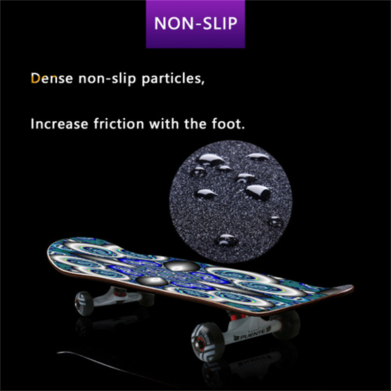 2025 Skateboard stickers with polyester fiber anti-skid strips, shock absorption, safety, personalized taste