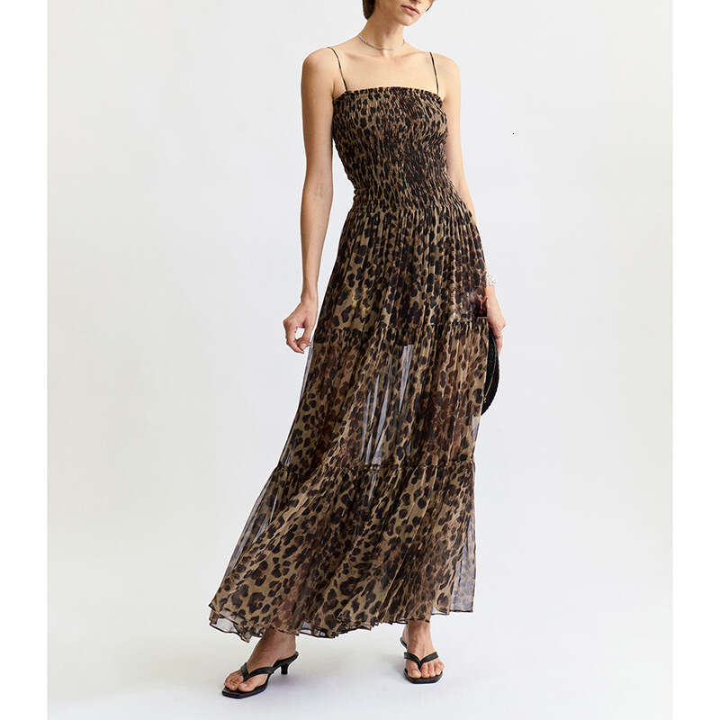 UNI/Exquisite _ Mulberry Silk Qiaoqi Dry and Elegant Paris Leopard Simake Dress Half Skirt