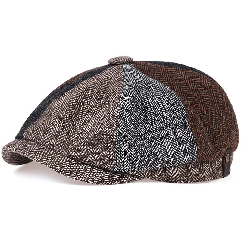 Male Ivy Hat Big Head Man Autumn and Winter sboy Cap Top Grade Beret Caps 250515