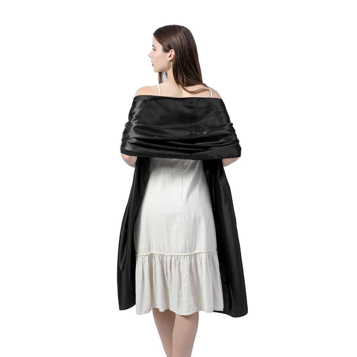 K756 Classic all-match cheongsam evening dress shawl women's satin party banquet outer decoration dual-purpose long scarf hot style