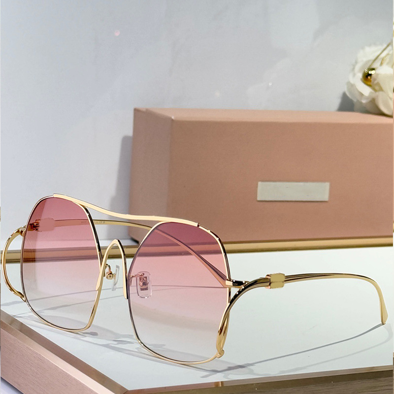 fashion sunglasses Sunglasses for Spring Summer MUA58 25SS double bridgedesign Luxury women glasses from the runway Super Large metal frame Camomile Lenses UV400