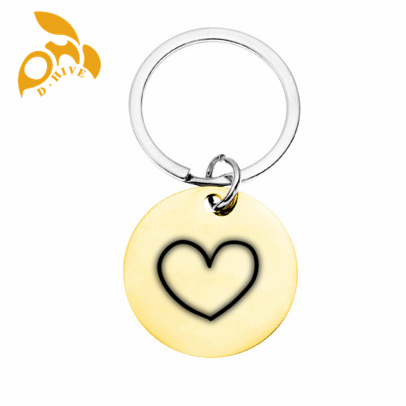 new Stainless steel keychain (double-sided laser engraving) 3x3cm suitable for pet accessories.