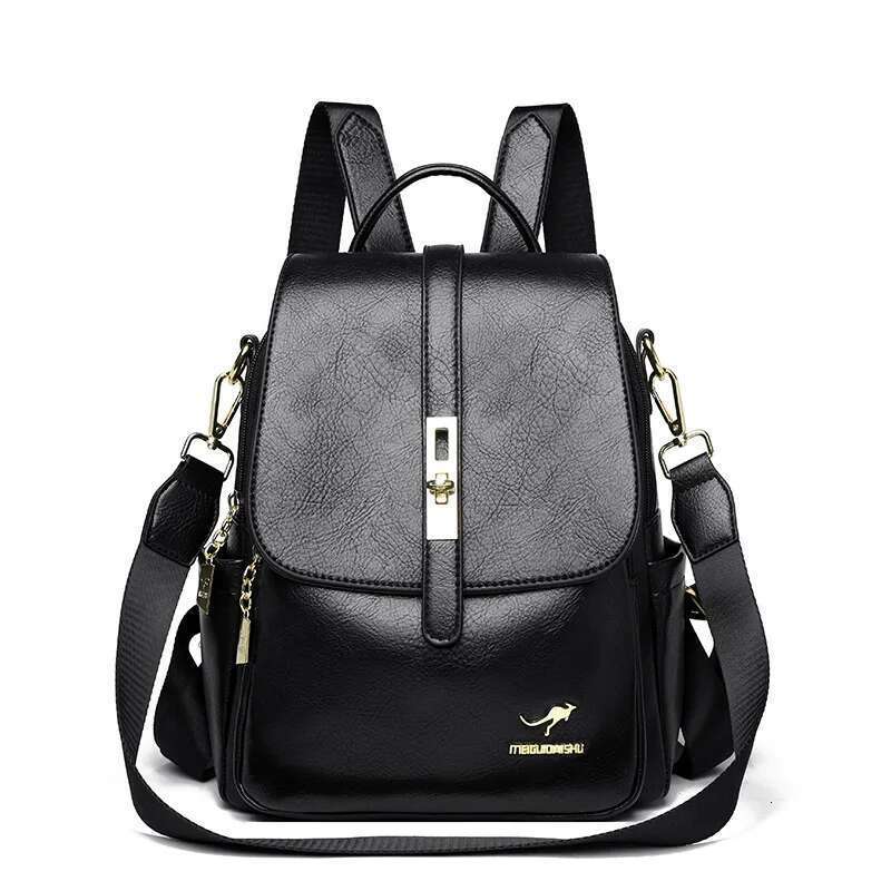 Genuine Leather Female Fashion Ladies Backpack Commuter Hundred Large Capacity Single Shoulder Bag