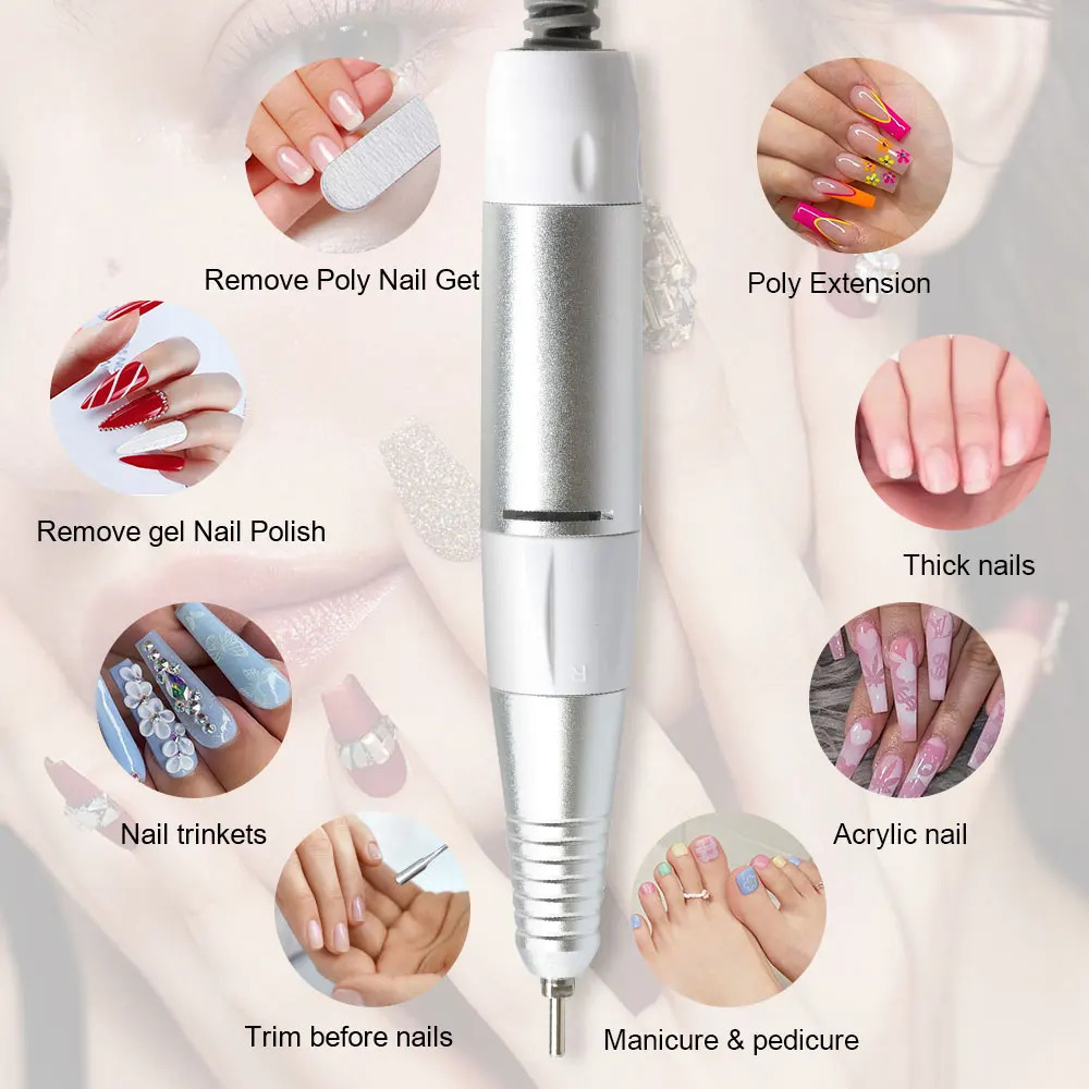 35000rpm 5Pins Electric Nail Drill Machine Handle Handpiece Pedicure Replacement Pen Manicure Beauty Tool ABE Accessory 250517