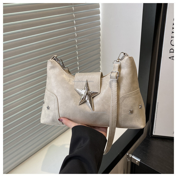 Free Delivery Designer Women's Fashion Handbag 2025 New High-end Punk Style Motorcycle Shoulder Bag Y2K Sweet Cool Spicy Girl Commuting Crossbody