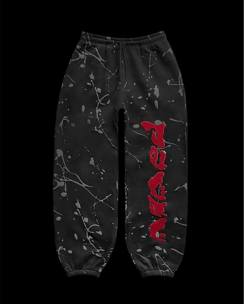 Girl American street stamping Women HipHop waistband elastic loose casual pants Casual Trousers 250506