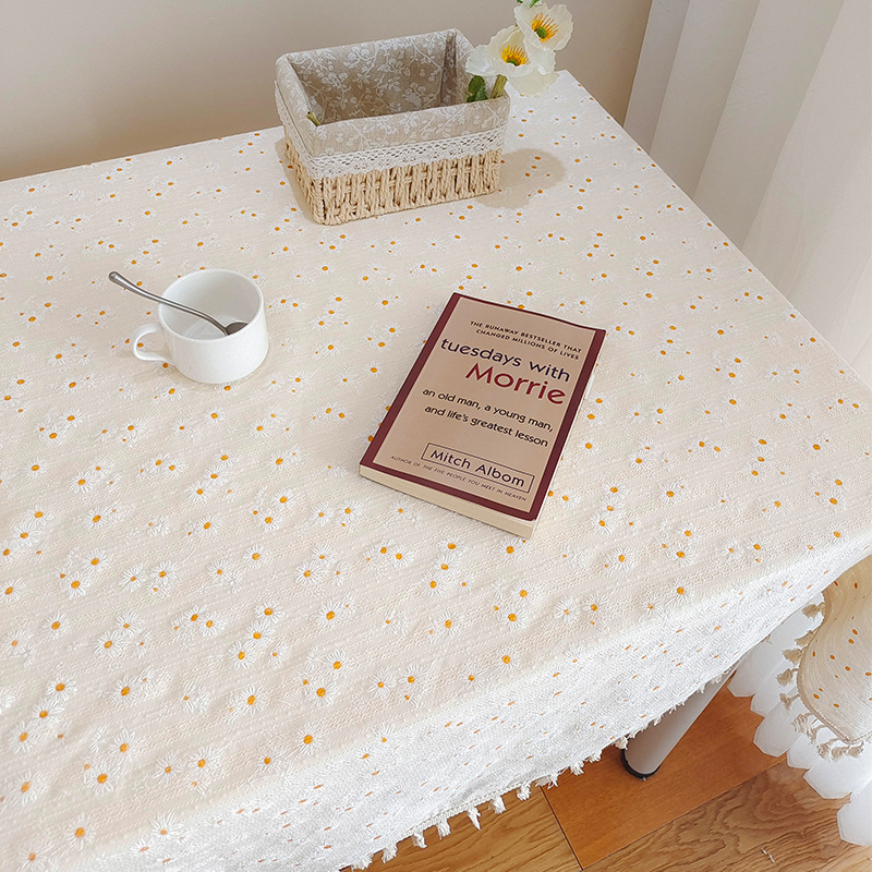 B392 Japanese style tablecloth same style jacquard desk cloth home rectangular tablecloth cotton and linen high-grade dust-proof coffee table cloth ta