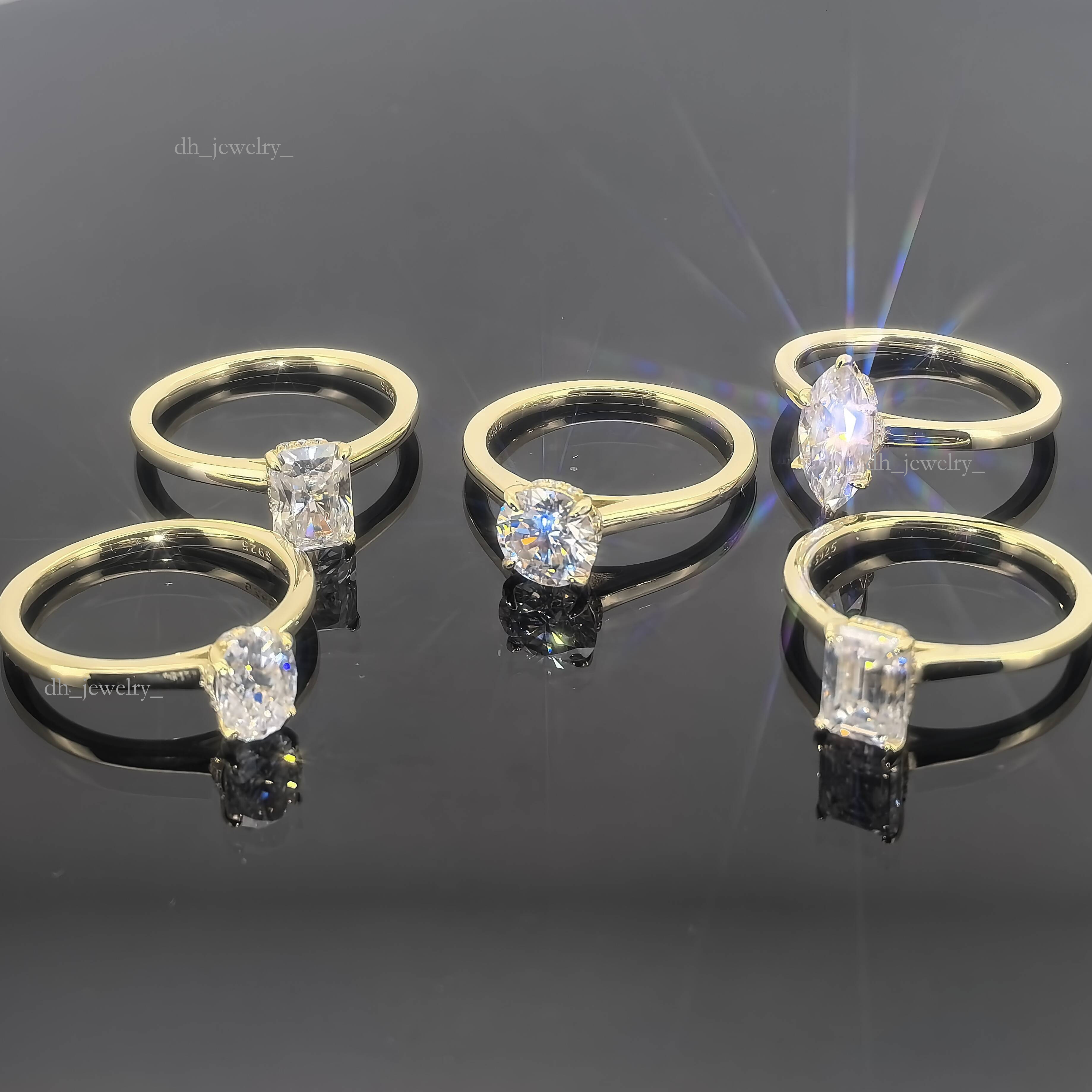 Igi Certified Lab-Grown Solid Gold Oval Marquise Cut Synthetic Engagement Cvd Lab Grown Dia Ring