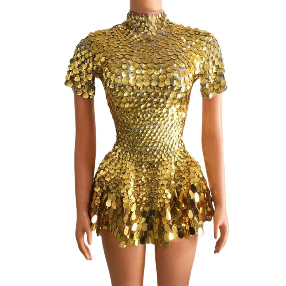 Maxi Dress STOCK Sexy Sequins Dazzling Daily Trend Party Zipper Gorgeous Short Skirt Formai Dress