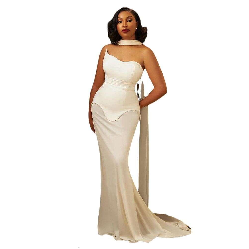 Maxi Dress New Formal Strapless And Neck Hanging Transparent Long Dress Party Dress KQ