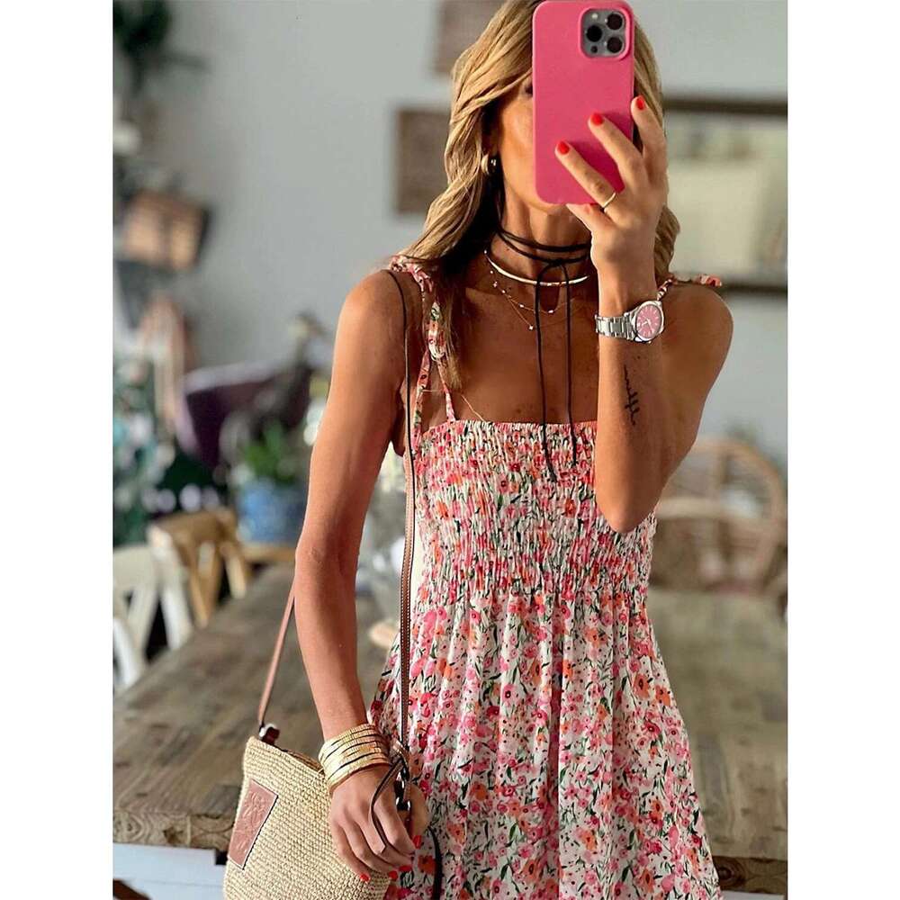 Maxi Dress Spring Summer New Women S Printed Strap Top Dress Formai Dress