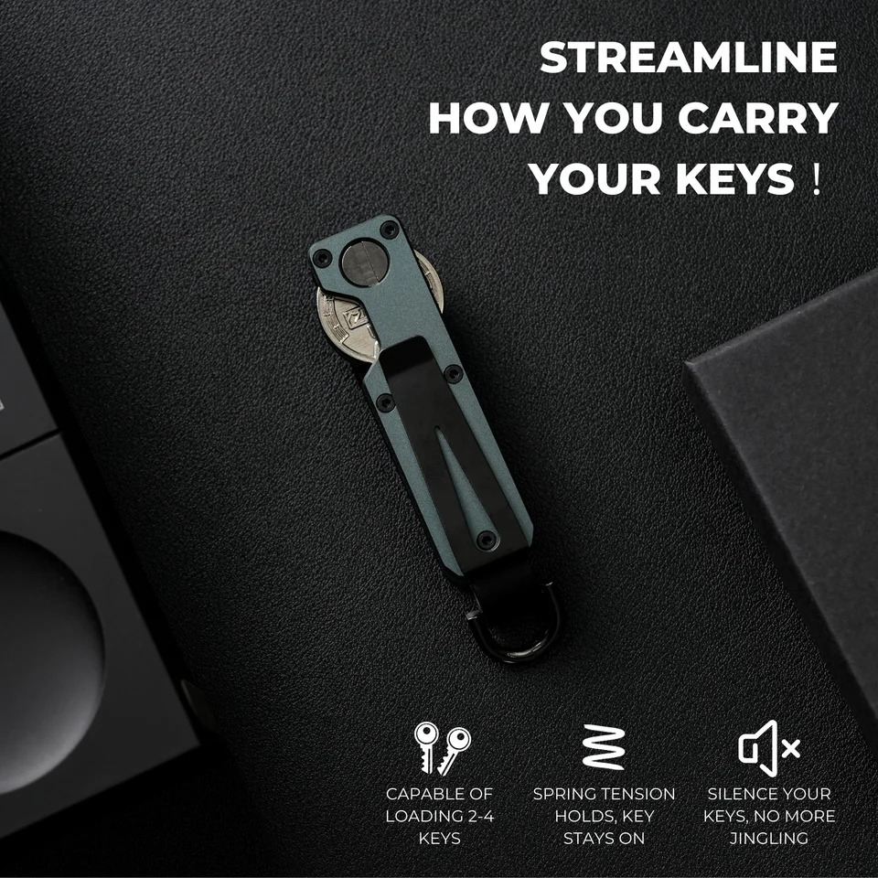 Aluminum Key Organizer 1-5 Keys Compact Aluminum Key Organizer - Minimalist n ideal for everyday use and special occasions 250515