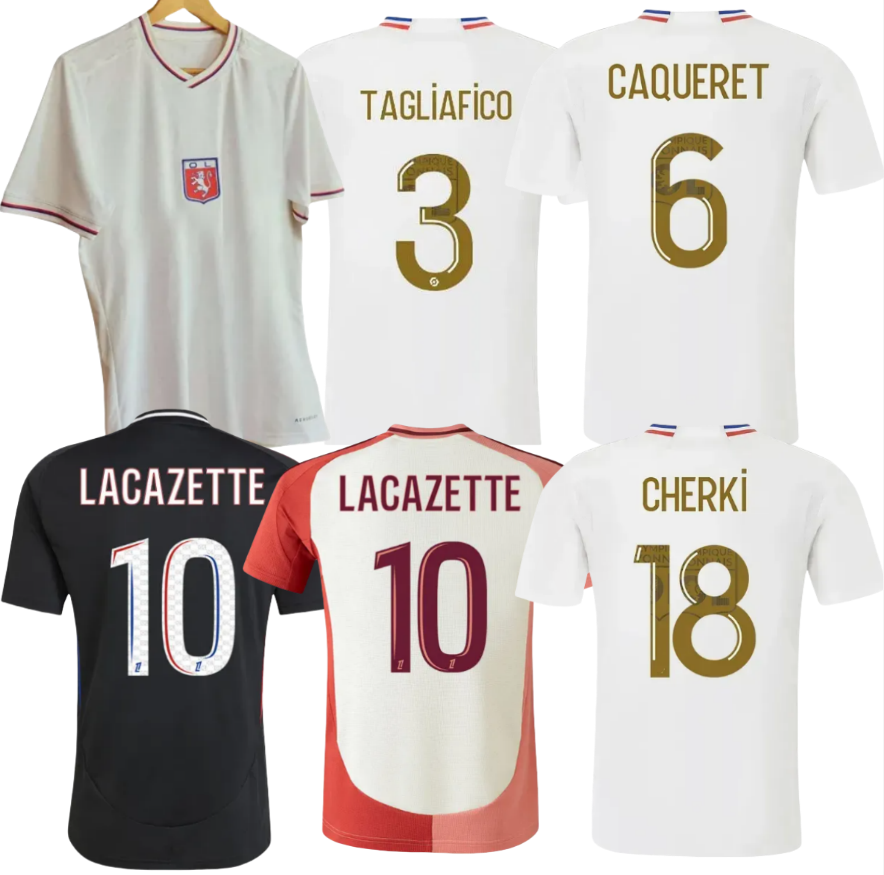 25 26 27 MIKAUTADZE Lyonnais 75th years anniversary Maillot de foot BENRAHMA LyONs Soccer JerseyS OL FOFANA football shirts 2024 2025 2026 CHERKI CAQUERET