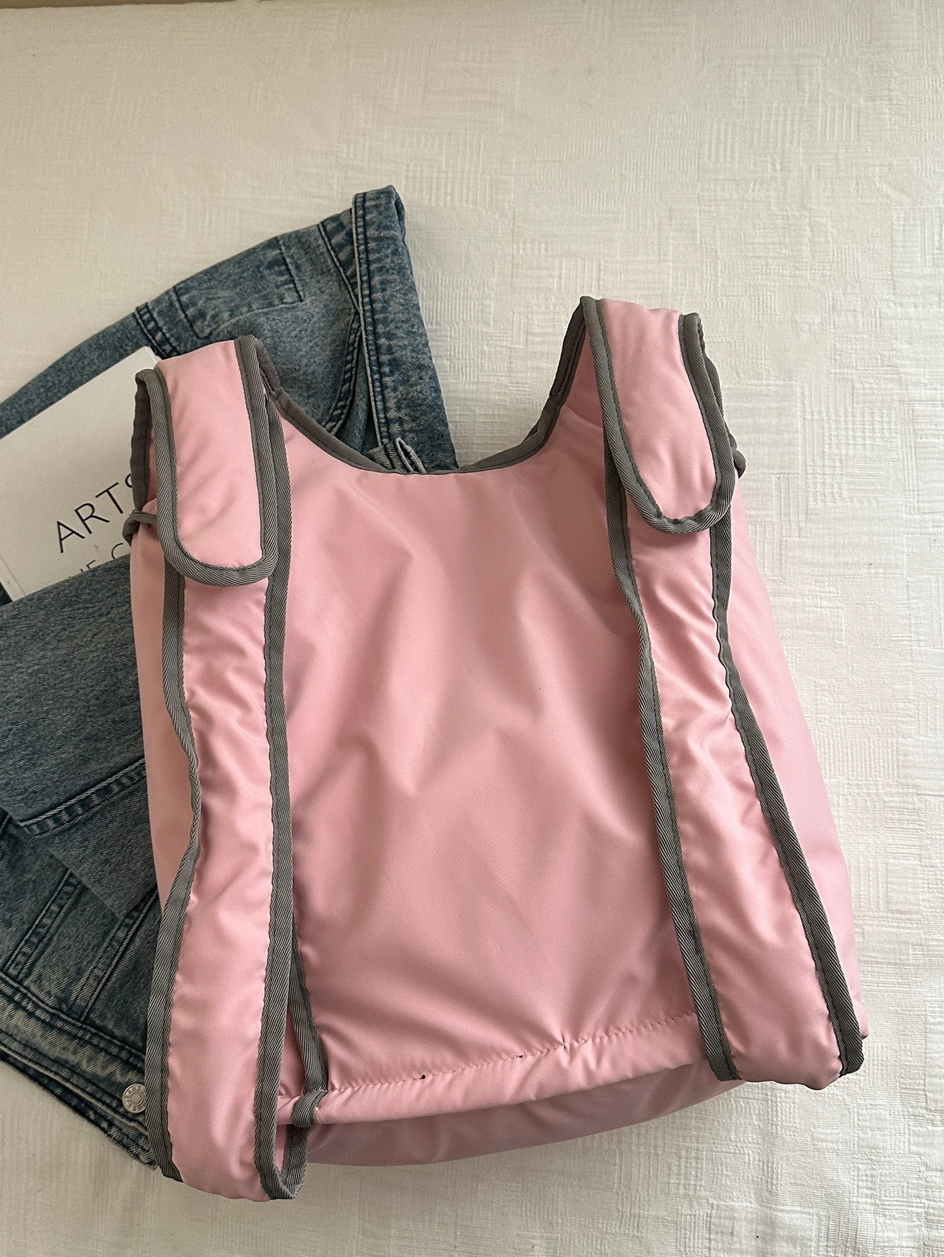 Korean Niche Lazy Style Versatile Casual Lightweight Multi-Purpose Backpack Wide Shoulder Strap Heart Student Cla