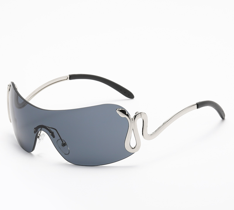 Free shipping designer sunglasses 2025 new fashion, high-end texture, luxurious frameless integrated sunglasses