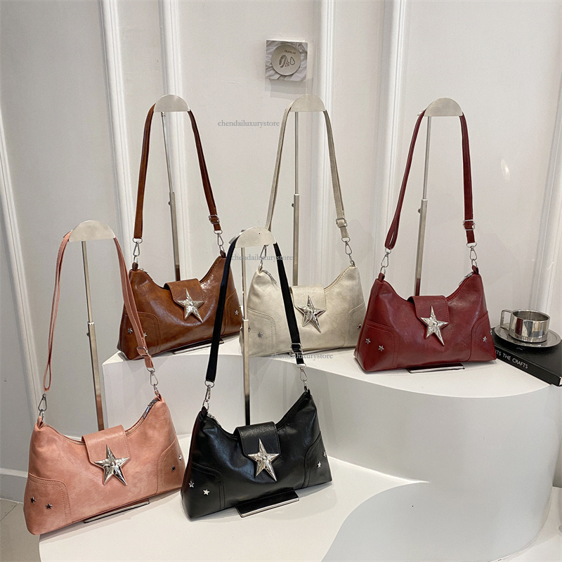 Free Delivery Designer Women's Fashion Handbag 2025 New High-end Punk Style Motorcycle Shoulder Bag Y2K Sweet Cool Spicy Girl Commuting Crossbody