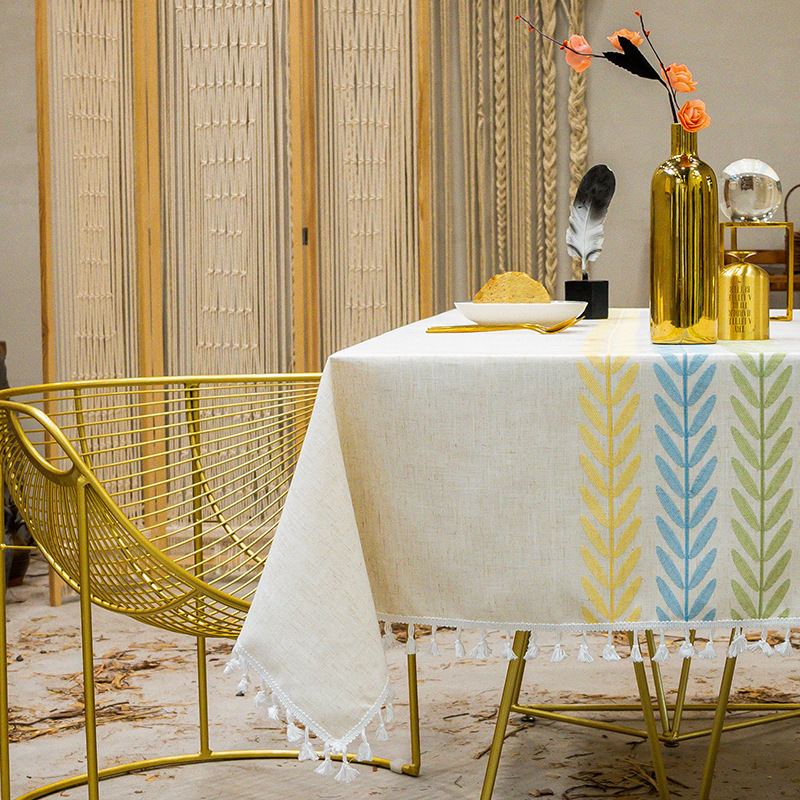 D305 new three-dimensional embroidered tablecloth American light luxury high-end rectangular tablecloth retro atmosphere desk coffee table