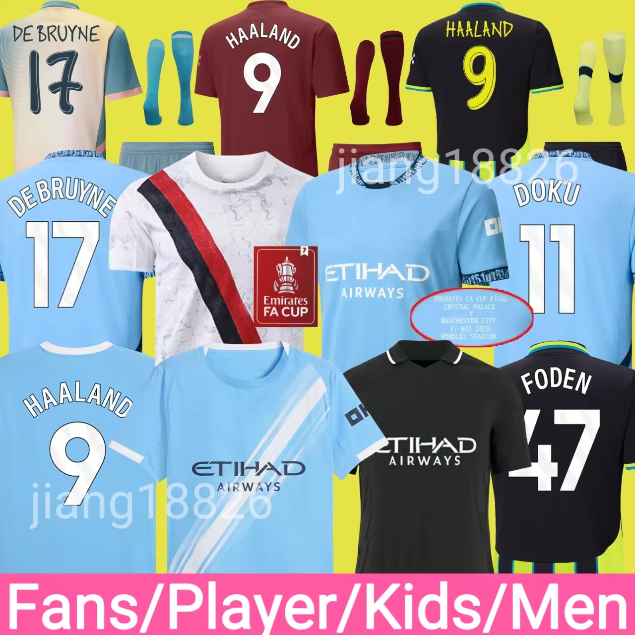 DOKU HAALAND 25 26 Fourth Marmoush SOCCER JERSEYS GREALISH DE BRUYNE FODEN 2025 2026 RODRIGO mans Kovacic Matheus N ECHEVERRI football shirt men kids