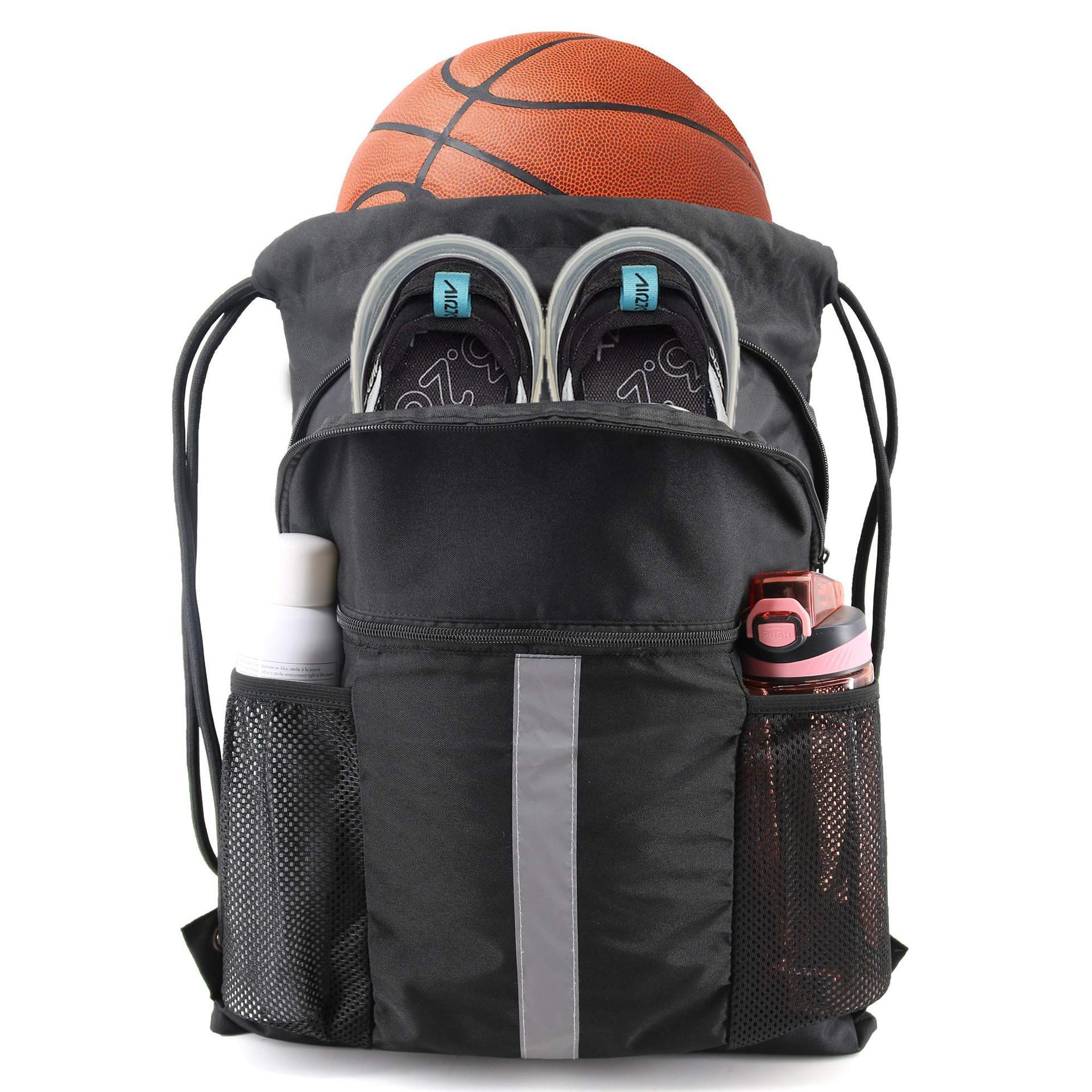 New Model Basketball and Football Pulling Rope Backpack with Divided Layers for Shoes and Accessories, Pulling Rope for Storage, Sports Bundle Pouch, 