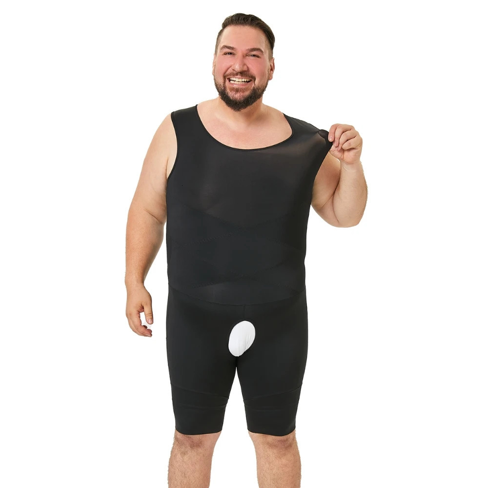 Mens Full Body Shaper Hide Gynecomastia Tummy Control Slimming Underwear Bodysuit Shapewear For Men 250517