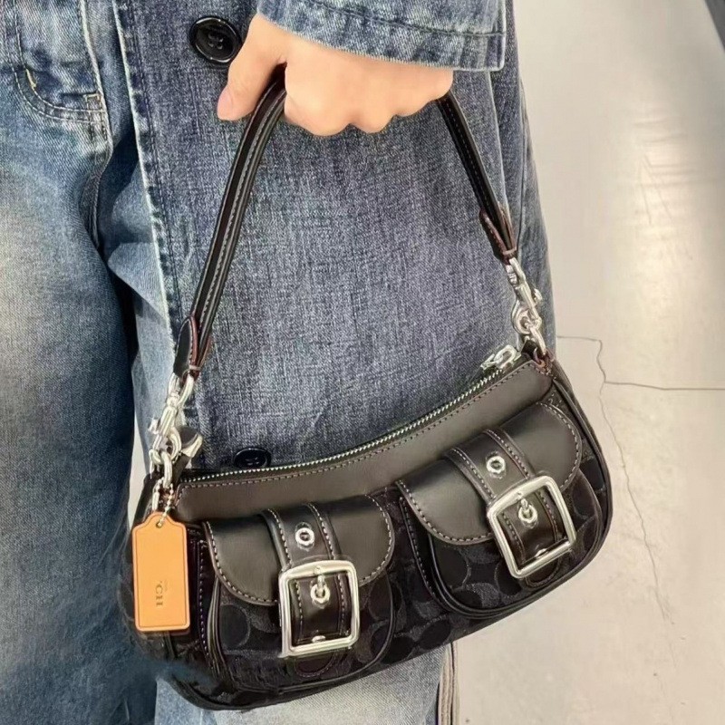 New cross-border women's handbag, vintage armpit bag, fashionable single shoulder crossbody mahjong motorcycle bag