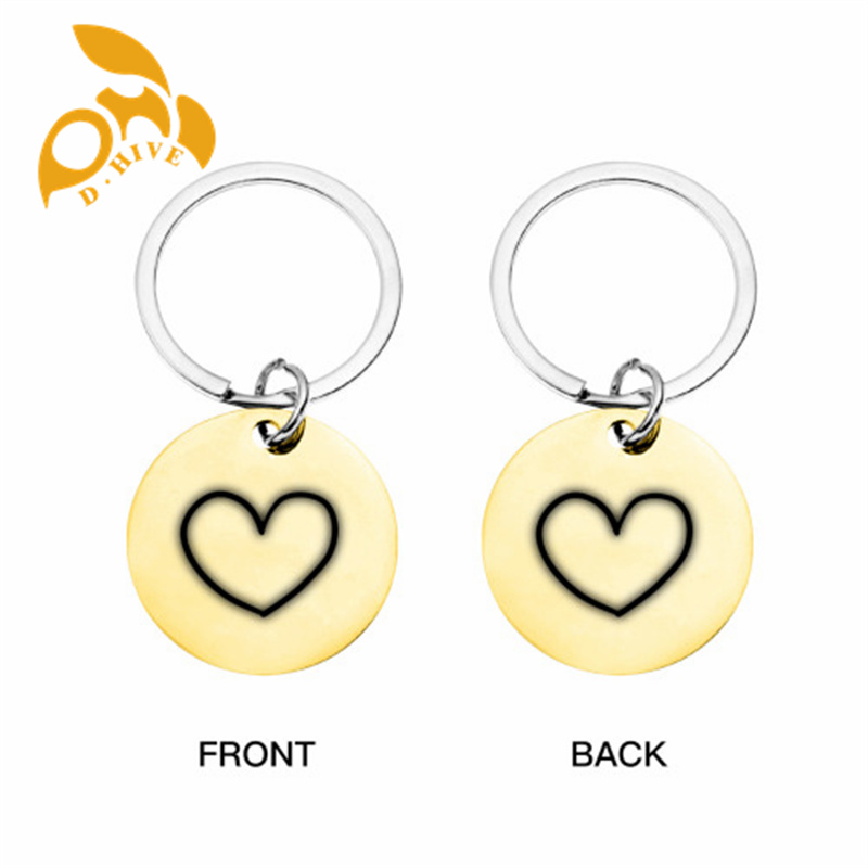 new Stainless steel keychain (double-sided laser engraving) 3x3cm suitable for pet accessories.