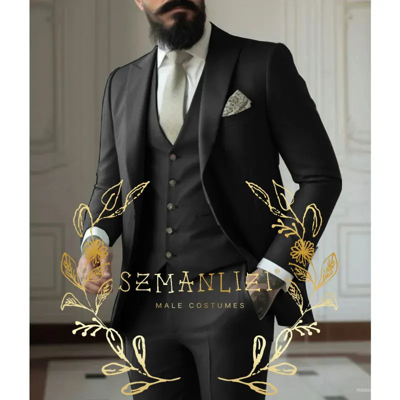 Light green Suits Men Suits 3 Pieces Wedding Wear Business Male Groom Wedding Dress Jacket Vest Pants Set Blazers Coat 250517