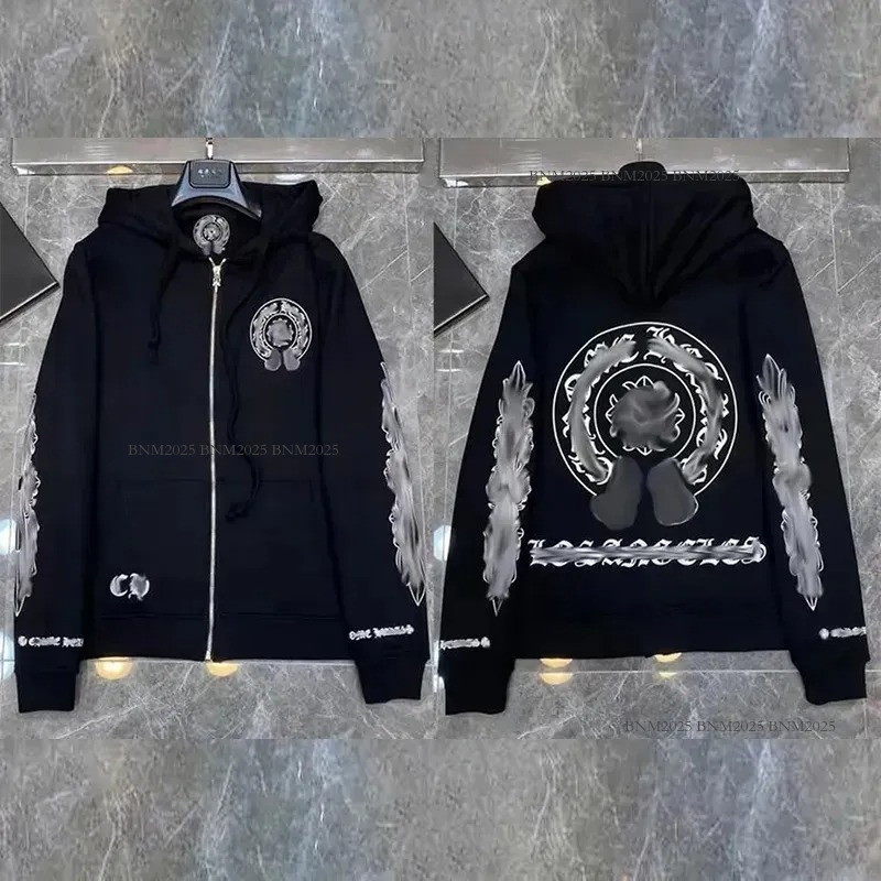 Chrome Hoody Heartsssstyle Long Loose Ly Clothes Hoodie Designer Sleeves Jacket Zipper Outwear Coats Hoodies Mens Woman ChromeHertz Streetwear Men caa